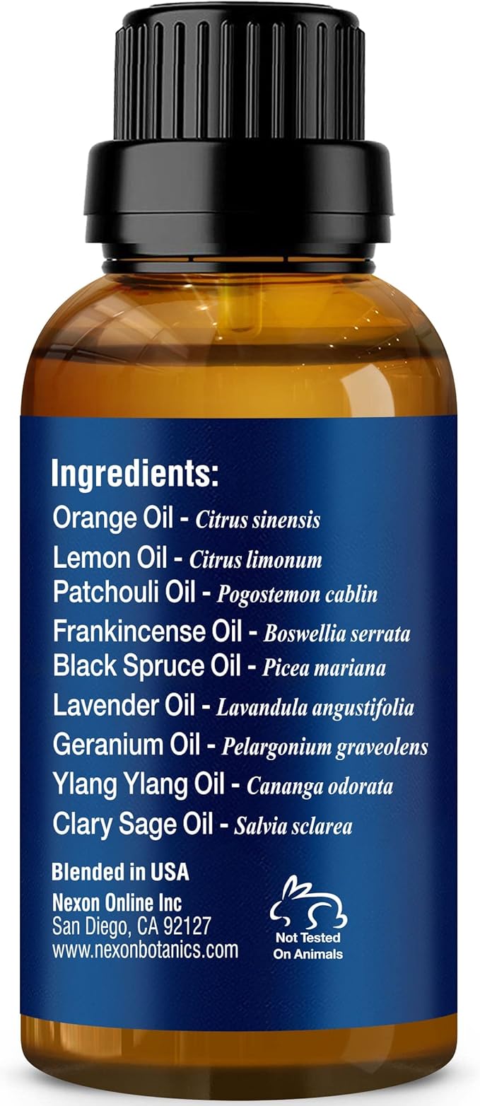 Stress Relief Essential Oil Blend 30 ml - Stress Relief & Calm Essential Oil for Diffusers & Aromatherapy - Promotes Relaxation & Sleep - Nexon Botanics
