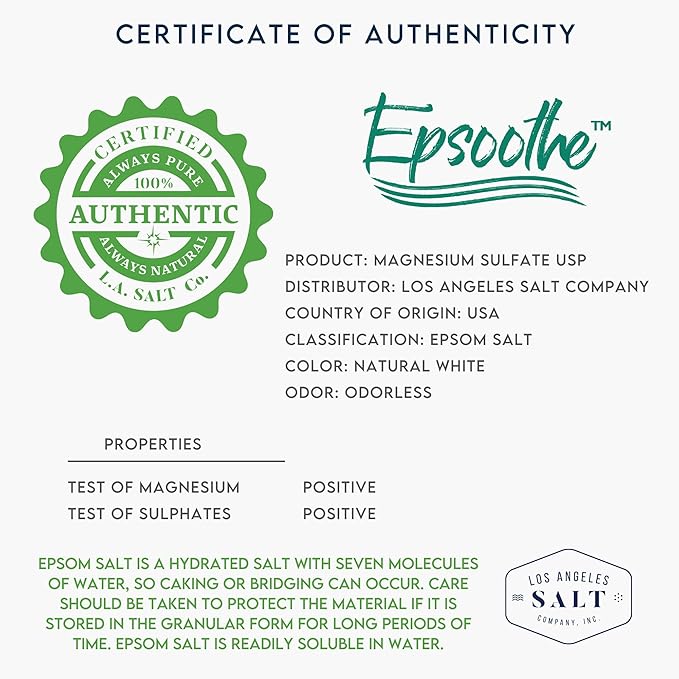 Epsoothe 2.2 Lbs Epsom Salt Bath & Foot Soak and Scrub | Pure & Natural Magnesium Sulfate USP | Soothes Muscles & Joints, Enhances Well-Being (5 Pack)