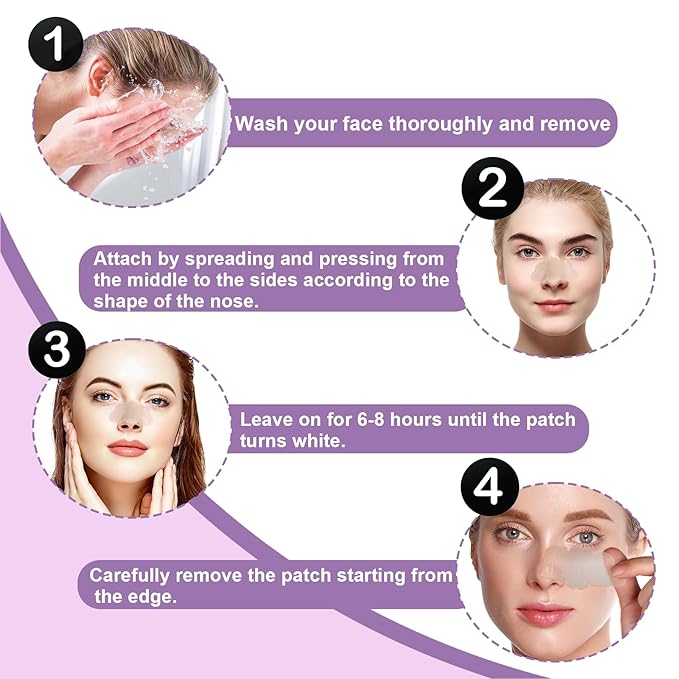 Nose Pore Strips - Hydrocolloid Patches for Pores and Pimples, Blackhead Remover for overnight, Nose & Face cleaner (10 count)
