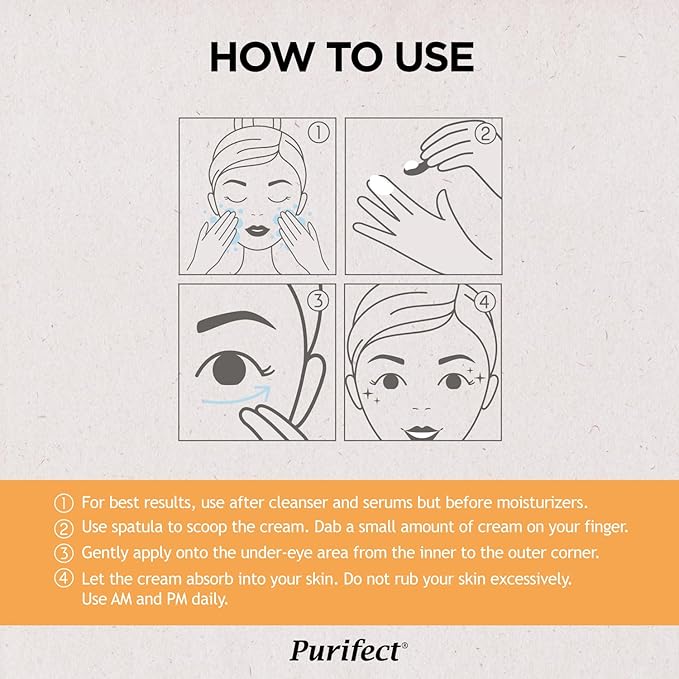 Made in USA Natural Purifect Eye Creams - 30ml (Purifect Dark Circles Vitamin C Eye Cream)