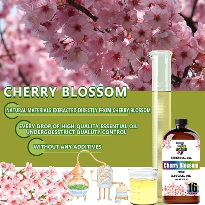 Cherry Blossom Essential Oil(16oz / 480ml) - Cherry Blossom Oils Used in diffusers, humidifiers, Home Baths, Cleaning Products, Yoga, DIY Soaps and DIY Scented Candles