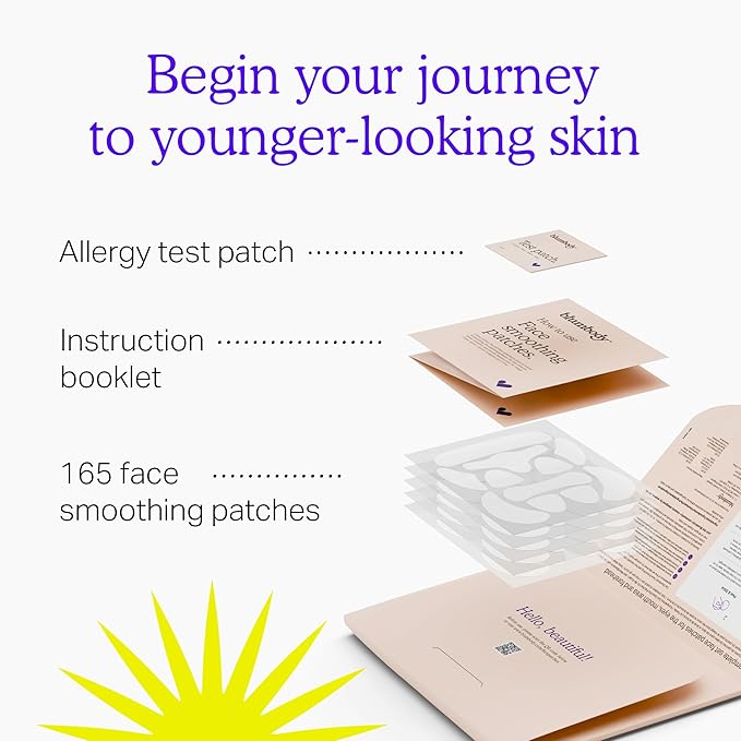 BLUMBODY Face & Forehead Wrinkle Patches - Anti Wrinkle Facial Patches to Smooth Eye, Mouth, Forehead Wrinkles - Non-Silicone Face Tape for Fine Wrinkles between Eyes & Face - Patches (30 day supply)