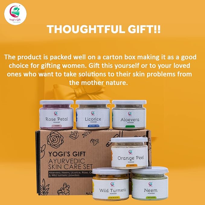 YOGI’S GIFT – Celebrating health Multi Pack | Ayurvedic Skin Care Sampler + Pack of 5 Clays for bundle
