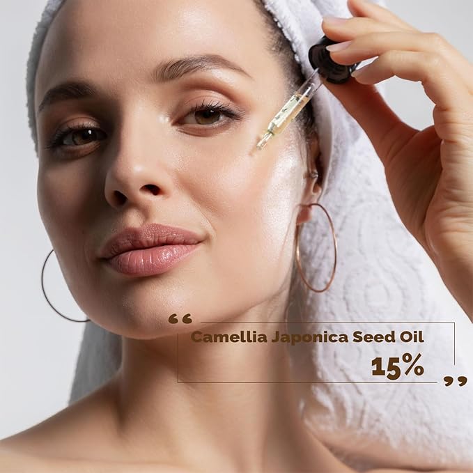 Jeju Camellia Glow Oil for Face 0.84fl.oz.(25ml) Camellia Japonica Seed Oil 15%, Non-Sticky, Anti-Blemish calming & healthy Balancing Care