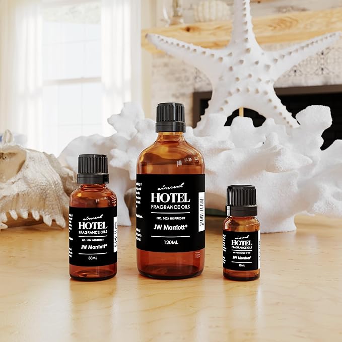 AirScent Hotel Diffuser Oil Inspired by The JW Marriott's Oud Safir Scent - Fragrance Oil No. 1024 for Ultrasonic and Waterless Diffusers and Crafting - 10 ml, 0.34 fl oz Glass Bottle with Dropper