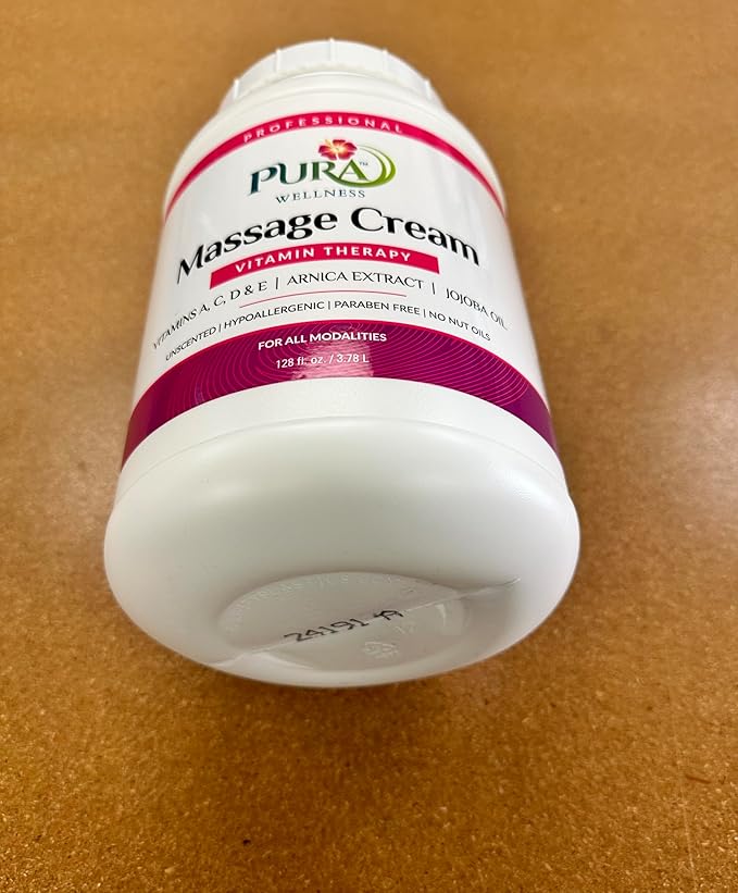 Unscented Vitamin Therapy Massage Cream, Massage Cream for Physical Therapy and Deep Tissue 128oz
