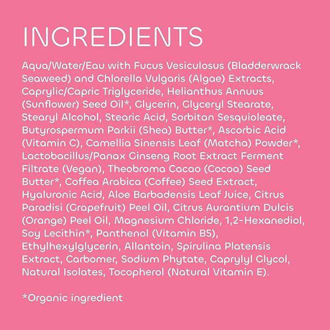 Seaweed Bath Co. Energize Body Cream, Grapefruit Orange Scent, 6 Ounce, Invigorating Hand & Body Lotion Moisturizer for Dry Skin, with Sustainably Harvested Seaweed, Matcha, Vitamin C