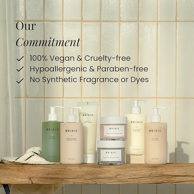 BEIGIC Volumizing Shampooing Scrub – Vegan Clarifying Scalp Exfoliator & Shampoo with Sacha Inchi Oil & Sea Salt for Buildup, Flakes for Itchy Scalps (1.76 Oz)