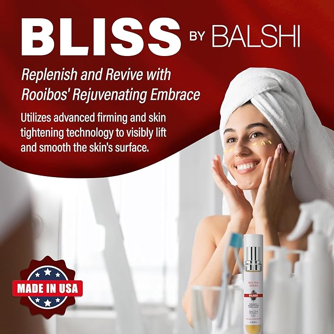 BLISS Red Tea Serum - Infused with Red Tea Extract & Hyaluronic Acid Face Serum - Face Tightening & Skin Firming for Radiant, Youthful Complexion - Diminish Dryness, Fine Lines & Wrinkles - (1oz)