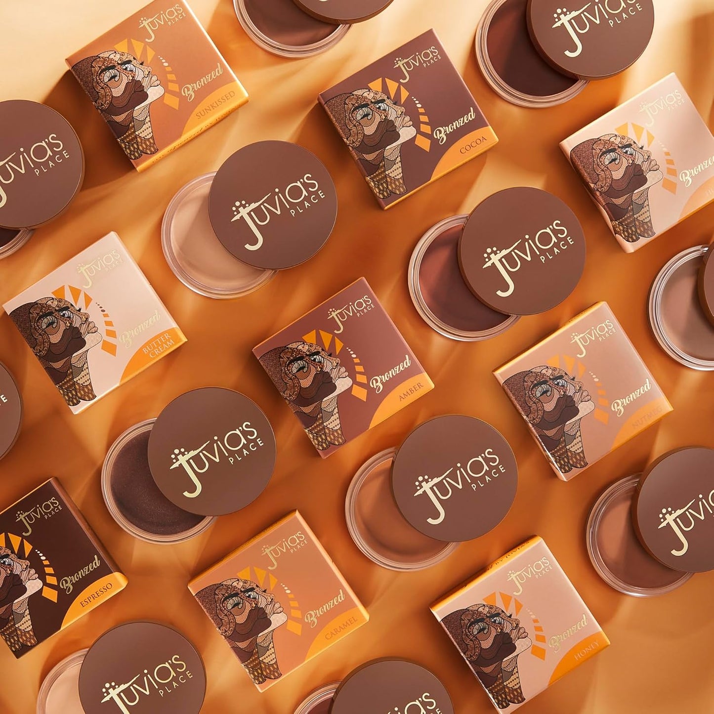 Juvia's Place Bronzed Cream Bronzer Buttercream - Creamy Bronzing Makeup Beauty Glow Sun Kissed Cheek Matte Shimmer Contour Long Lasting Finish Pigmented Bronze Light Buildable Blendable