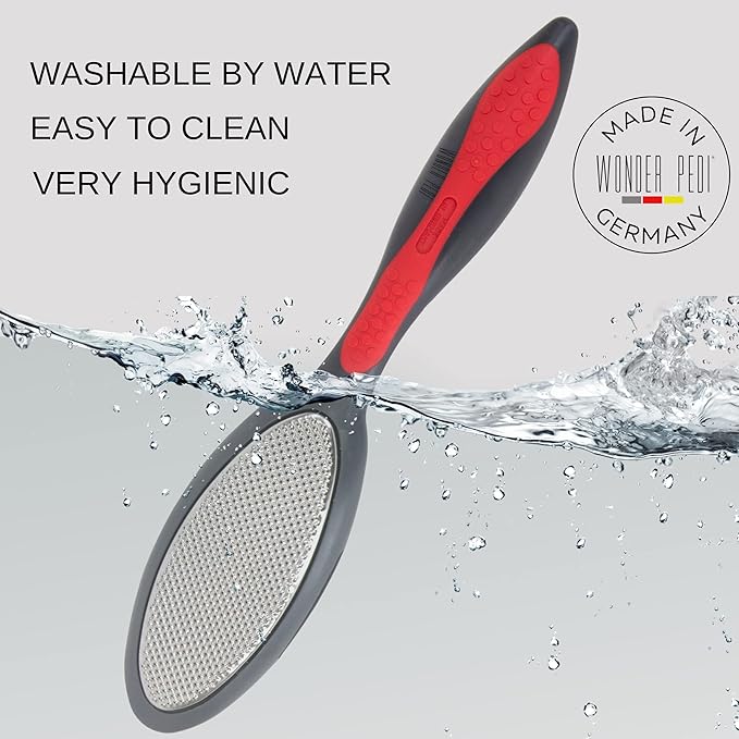 Made in Germany Double Sided Metal Foot File - Stainless Steel Feet Callus Remover - Feet Scrubber Dead Skin - Heel Scraper Cracked Heels Repair Professional Foot Rasp.