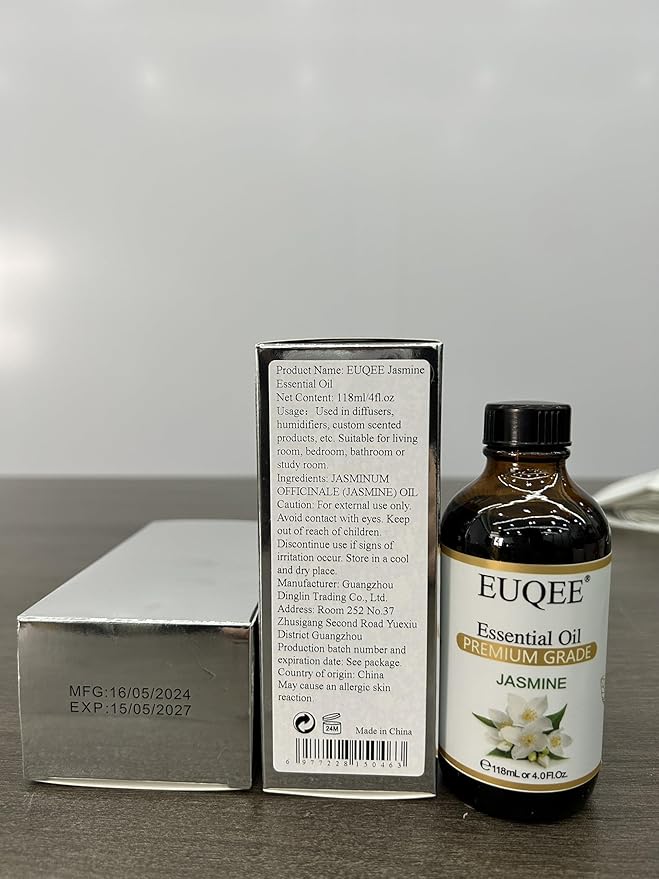 Jasmine Essential Oil 118ml Premium Jasmine Oil for Aromatherapy, Diffuser, DIY Soap, Candle Making - 4Fl Oz