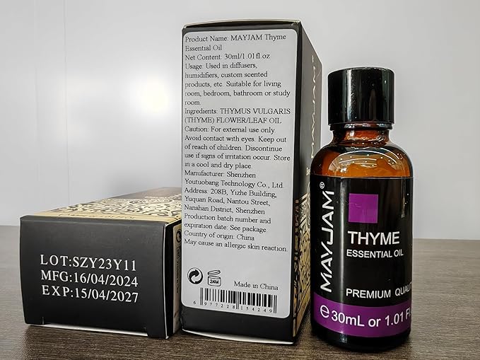 Thyme Essential Oil 30ML, Pure Essential Oils for Massage, Diffusers, Thyme Oil for Soap Candle Making (1.01FL.OZ Bottle)