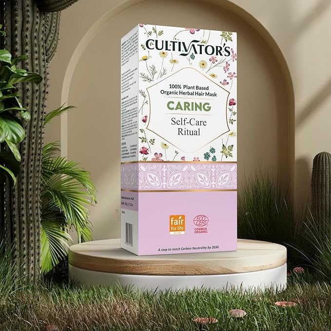 CULTIVATOR'S Organic Hair Mask for Dry & Frizzy Hair, Deep Conditioning for Split Ends Repair & Shine, with Amla, Shikakai, Brahmi & Bhringraj Powder for Men & Women, 3.5 Ounce, 1 Pack