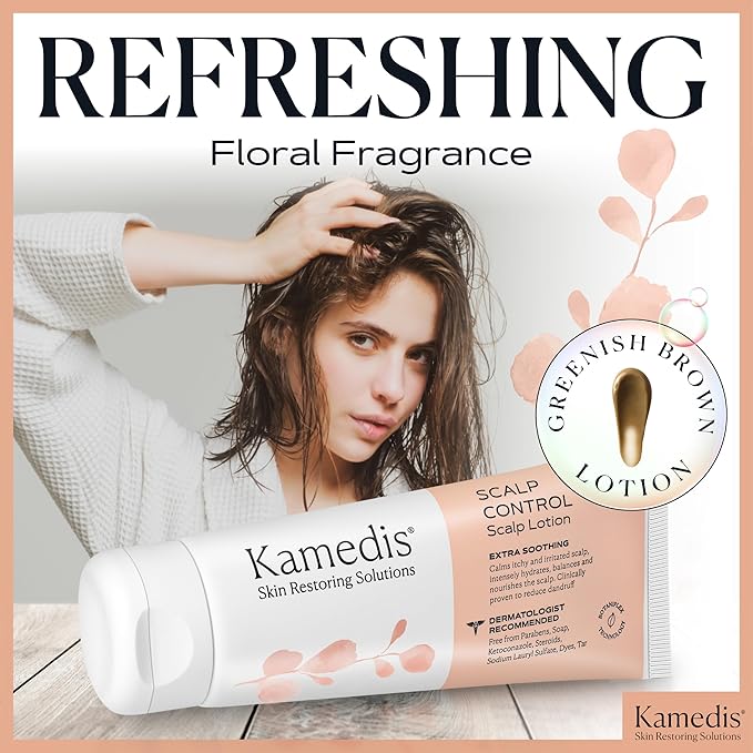 KAMEDIS Anti-Dandruff Therapy Shampoo & Botanical Moisturizer Over-Night Scalp Lotion - Medicated Head Treatment For Dry, Itchy, Flaky, Seborrheic Dermatitis and Sensitive Scalp. Parabens Free. (2pk)