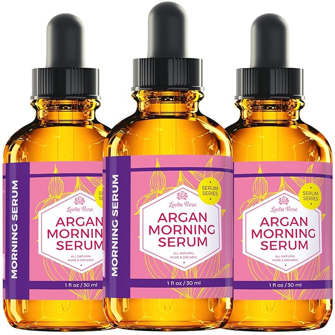 Leven Rose Moroccan Argan Oil Face Serum 1 oz - 100% Organic Hydrating Oil for Women - Anti-Aging Natural Serum for Wrinkles