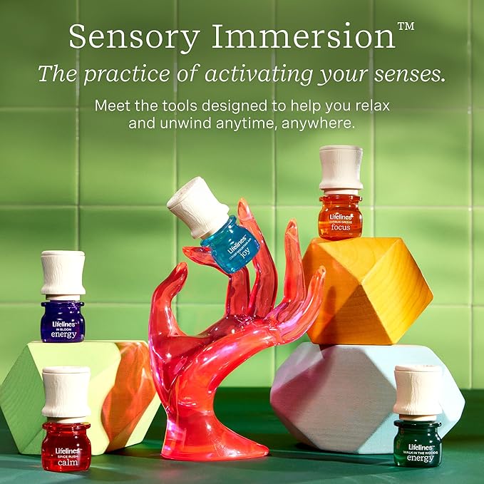 Lifelines Essential Oil Blends, 2-Pack - Blended Essential Oils with Mess-Free Precision Pump for Aromatherapy Diffusers - Long-Lasting Scented Fragrance - Spice Rush (Joy & Energy)