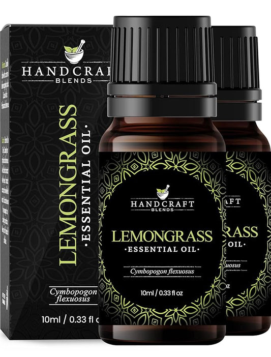 Handcraft Blends Lemongrass Essential Oil - 0.33 Fl Oz - Pack of 2-100% Pure and Natural - Premium Grade Essential Oil for Diffuser and Aromatherapy
