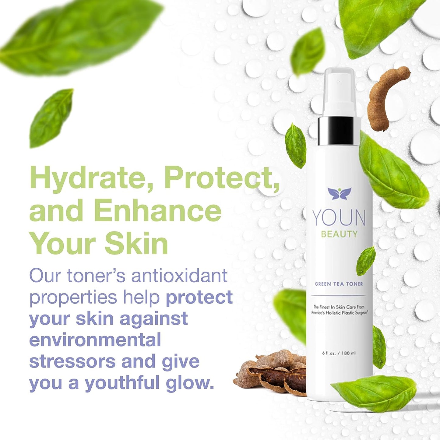 YOUN Beauty Green Tea Toner Face Mist Spray, 180 ML – Alcohol-Free, pH-Balancing & Hydrating Toner with Green Tea and Chamomile Extracts by Dr. Anthony Youn
