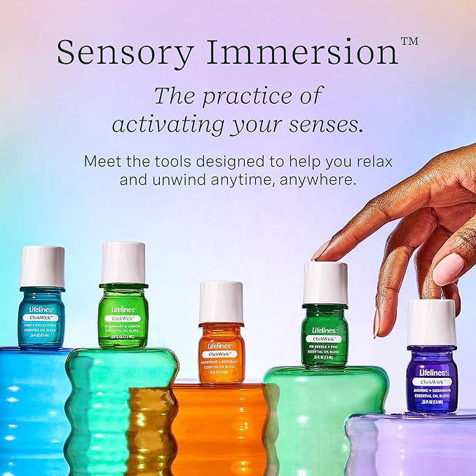 ClickWick Essential Oil Blends for Lifelines Diffusers, 4-Pack Discovery Set - Essential Oil Blend Refill for Candle, Plant & Shower Aromatherapy Diffuser - Fragrance for Diffusers