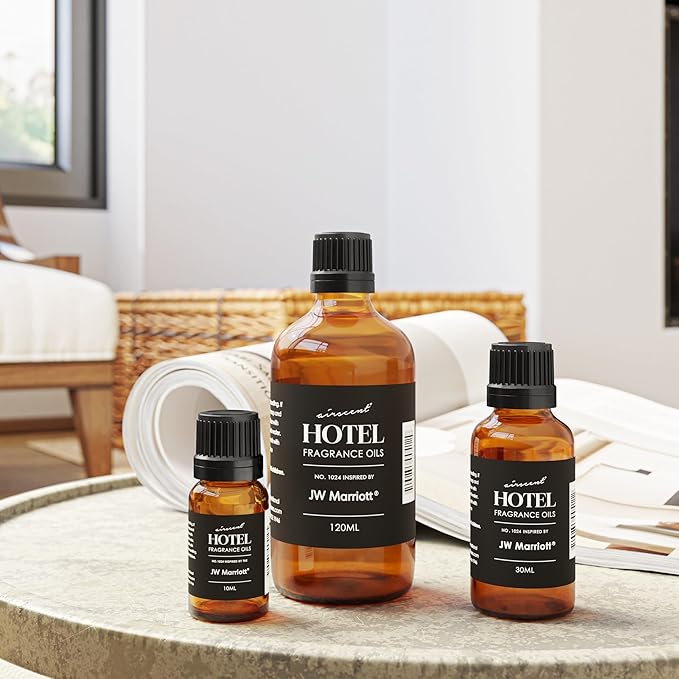 AirScent Hotel Diffuser Oil Inspired by The JW Marriott's Oud Safir Scent - Fragrance Oil No. 1024 for Ultrasonic and Waterless Diffusers and Crafting - 10 ml, 0.34 fl oz Glass Bottle with Dropper
