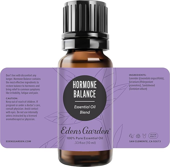 Edens Garden Hormone Balance Essential Oil Blend- 100% Pure Premium Grade, Undiluted, Natural, Therapeutic, Aromatherapy, The Best for Diffusing, Skin, Face, Humidifiers 10 ml (.33 fl oz)