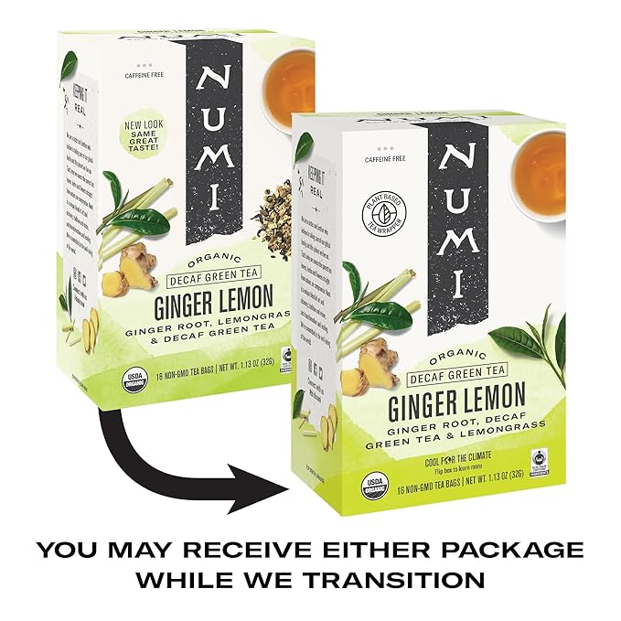 Numi Organic Orange Spice Tea, 16 Tea Bags, White Tea With Citrus & Spices, Low Caffeine (Packaging May Vary)