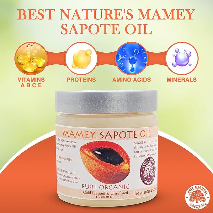 Mamey Sapote Oil Pure Organic Cold Pressed Unrefined 5 fl oz / 150 ml