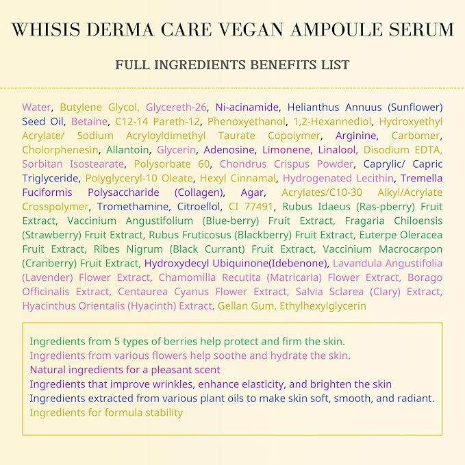 Vegan Collagen Serum for Women, Ampoule Serum with Mushroom Collagen & Idebenone, Face Serum for Anti Aging, Anti-Wrinkle, Glass Skin, Night Serum, Korean Skin Care, Suitable All Skin Types