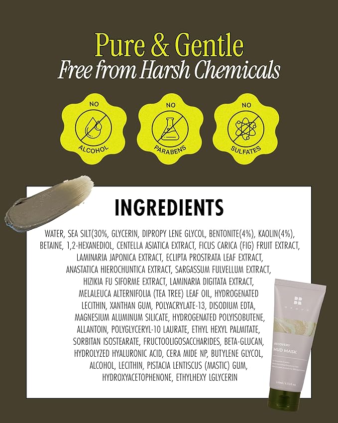 Relief Mud Mask - Celeb's Choice Mask - Body Mud Hydrating & Moisturizing Deep Pore Cleanser Face & Body Mask w/ 91.8% Nature-Derived Ingredients - K Beauty Body Mud (3.72 fl oz)