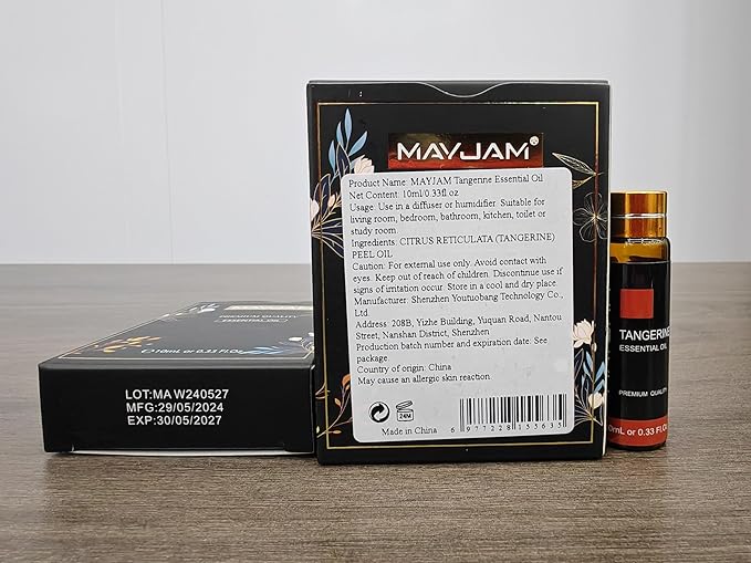 Tangerine Essential Oil, MAYJAM 10ML/0.33FL.OZ Premium Tangerine Oils for Soap Candle Making, Diffuser, Bedroom, Living Room, Office