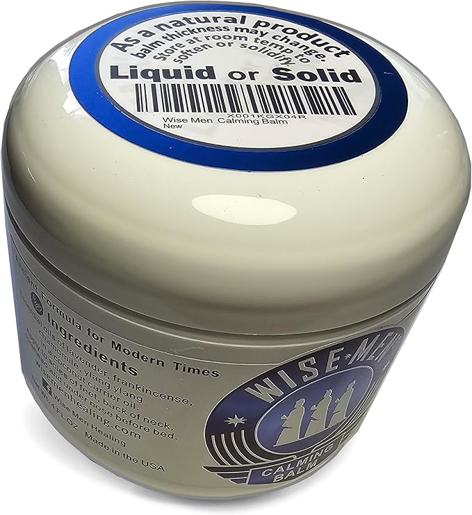 Wise Men Calm Balm - 4 fl oz. Natural Essential Oil Remedy Supports Relaxation and Aromatherapy