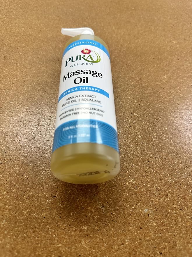 PURA Arnica Oil - Unscented Deep Tissue Massage Therapy, Hypoallergenic for Muscle Recovery, 8oz