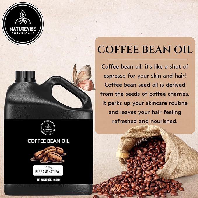 Naturevibe Botanicals Coffee Bean Oil 32oz and Grapeseed Oil 32oz | Oil Combo