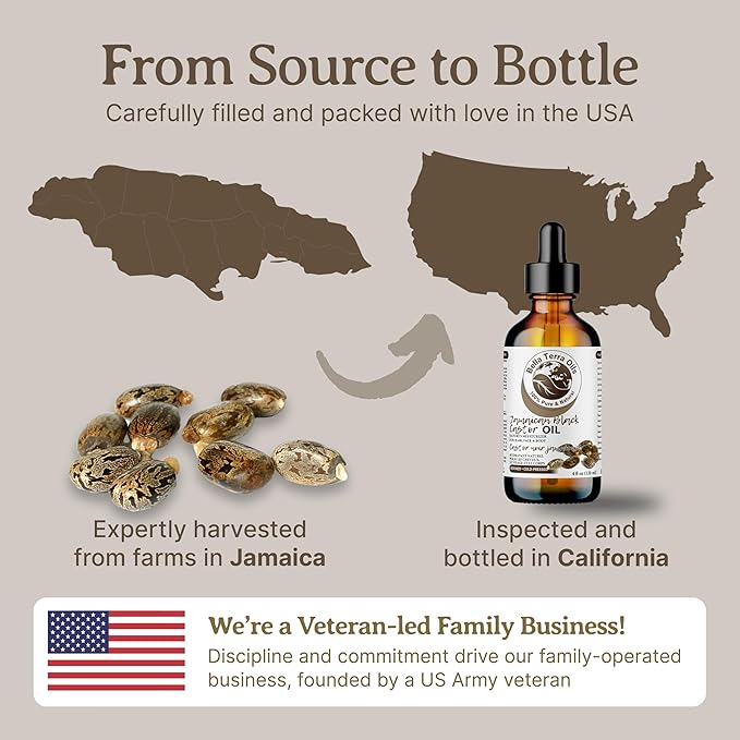 Bella Terra Oils - Jamaican Black Castor Oil 8 oz - Capturing the Essence of Nature, A Versatile Addition to Your Beauty Routine