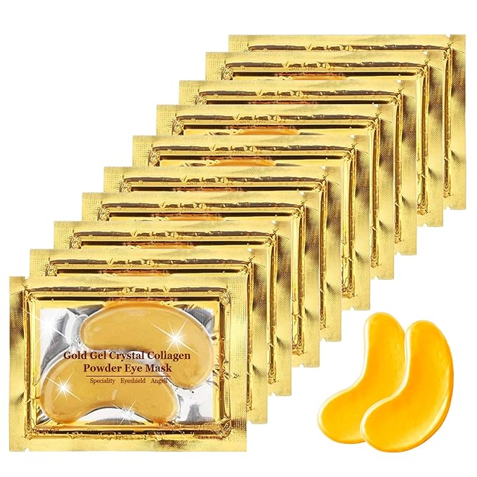 Jakuva 30 Pairs Eye Patches, Under Eye Patches for Dark Circles and Puffy Eyes, Reduce Wrinkles, Collagen Eye Mask Skincare Eye Pads for Moisturizing, Hydrating,24K Gold