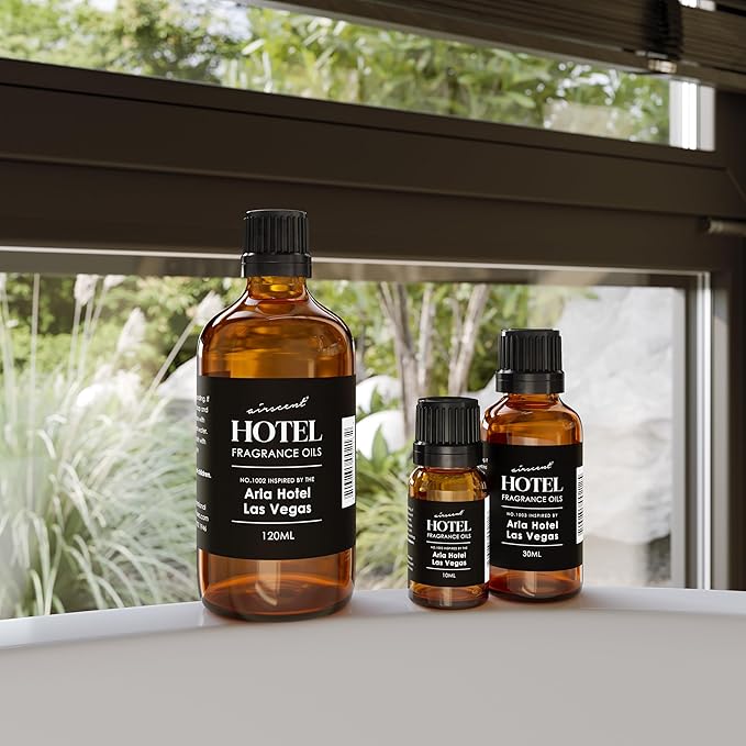 AirScent Hotel Diffuser Oil Inspired by The Aria Asian Garden Scent - Premium Fragrance Oil No. 1003 for Ultrasonic and Waterless Diffusers and Crafting- 30 mL, 1 fl oz Glass Bottle with Dropper Cap