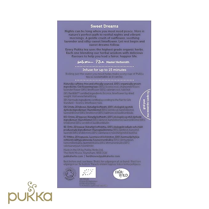 Pukka Organic Tea Bags, Night Time Herbal Tea with Chamomile, Lavender & Valerian, Perfect for Easing into a Soothing Sleep, 20 Count (Pack of 2) 40 Tea Bags