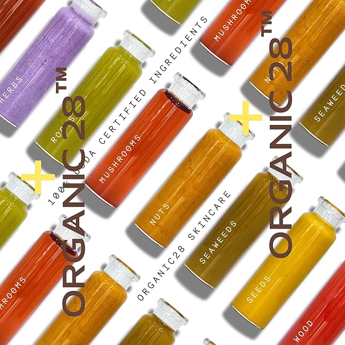 Organic28. 100% Organic Antioxidant Serum – USA Made. 47 Botanicals. Concentrated Rejuvenating Serum For Face & Décolletage. Rich Vitamins Organic Moisturizer. Aromatherapy: Bulgarian Rose.2 Fl. Oz