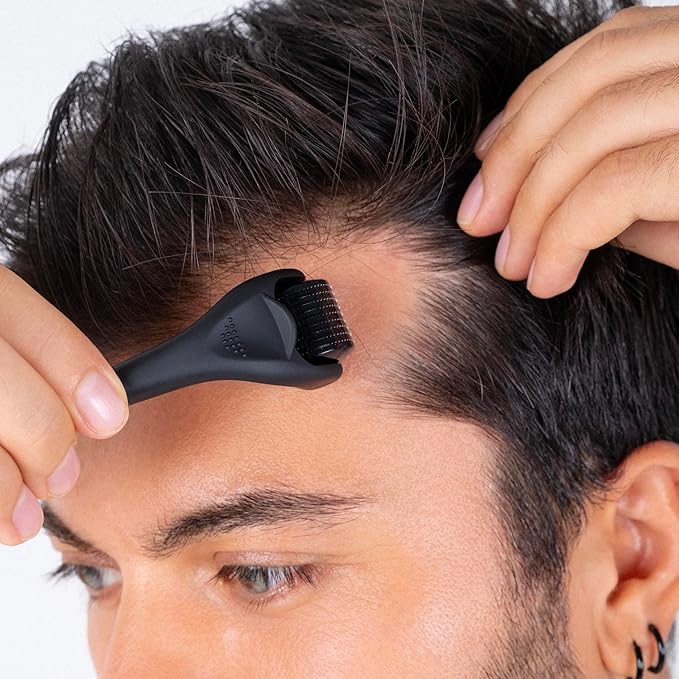 Derma Roller for Body, Hair and Sculp, 540 Titanium Microneedle Dermal Skincare, Microneedling Roller for Men and Women with Storage Case (0.25mm)