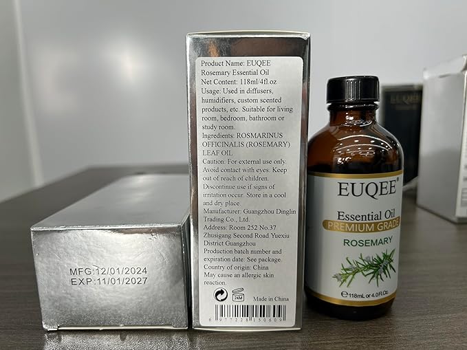 Rosemary Essential Oil 118ml Pure Rosemary Oil with Glass Dropper for Aromatherapy, Diffuser, Soap & Candle Making - 4Fl.Oz