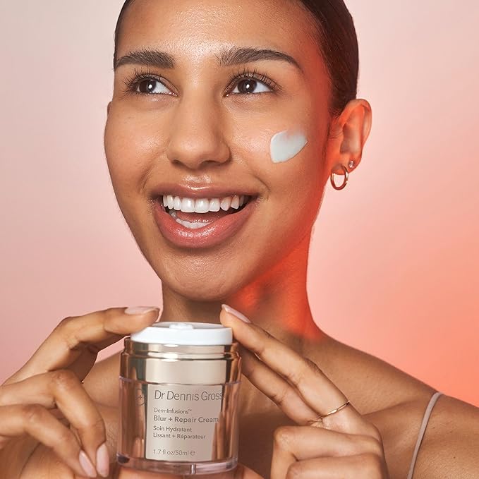 Dr Dennis Gross DermInfusions Blur + Repair Cream, Instantly Blurs Fine Lines, Smooths Skin with Satin-Matte Finish, Visibly Plumps & Firms, Reduces Redness, and Improves Skin Elasticity, 1.7 Fl Oz