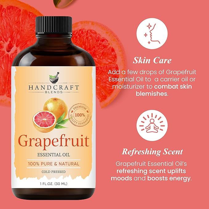 Handcraft Blends Grapefruit Essential Oil - 1 Fl Oz - 100% Pure and Natural - Premium Grade Essential Oil for Diffuser and Aromatherapy