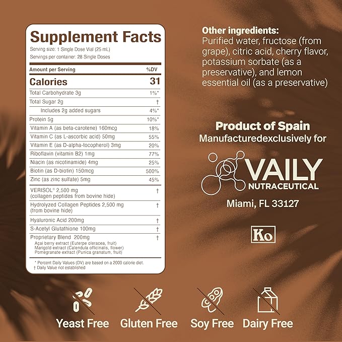 Beauty Reset for Dermo-Detox - Liquid Collagen Supplement Drink for Women & Men with Hyaluronic Acid, L-Glutathione, Biotin, Vitamins and Zinc for Skin to Combat Cellulite & Wrinkles - 23.67 Fl oz