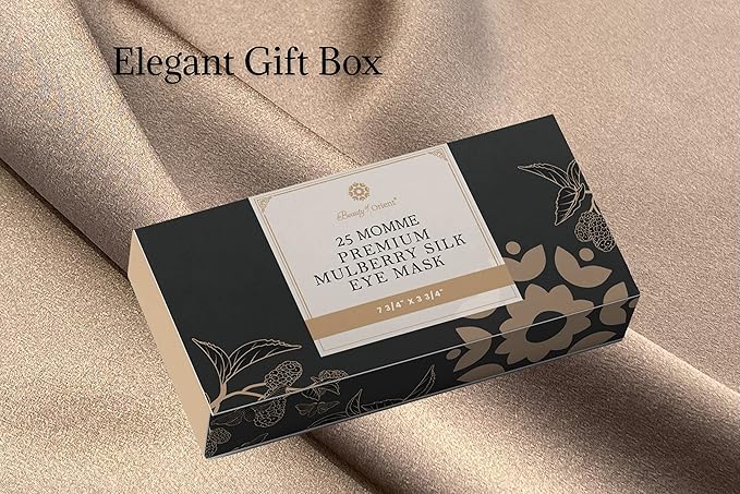 Premium Handcrafted 25 Momme Mulberry Silk Eye Mask for Sleeping (Chocolate)