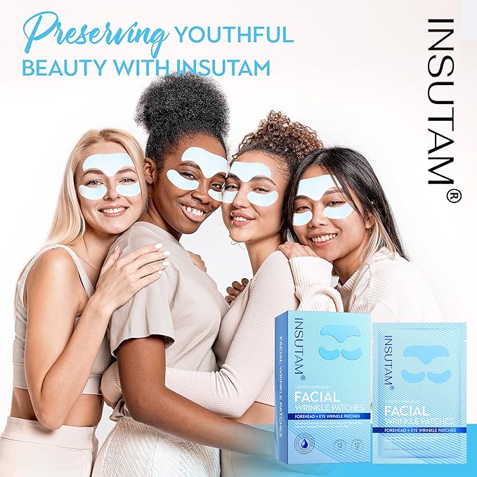 Forehead Wrinkle Patches for Anti-wrinkles: Overnight Face Wrinkles Patches to Lift Smile Lines for Women (12PRS, BULE)