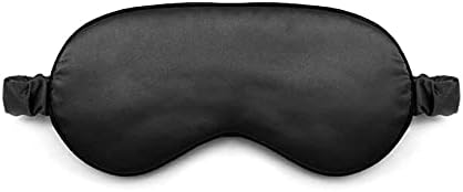 Women Imitated Silk Sleeping Mask Travel Eye Patch (Black)