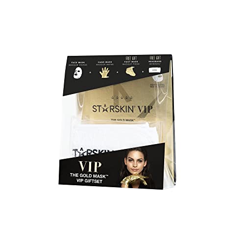 STARSKIN VIP The Gold Mask Giftset - High-end Gift - Complete Collection - Includes Hand, Foot, and Face Masks Headband