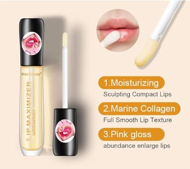 Plumping Lip Gloss with Hydrating Formula, Lip Maximizer Effect, Long Lasting Moisturization, 5ml, clear