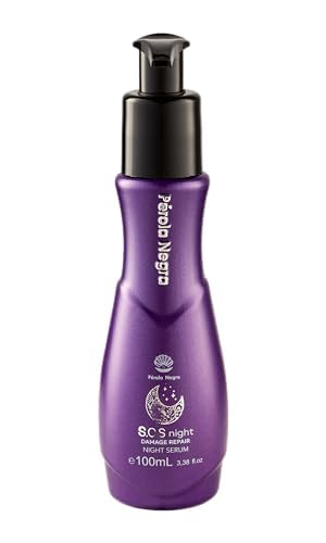 PÉROLA NEGRA S.O.S Night, Damage Repair Night Serum, Vitamin E and Argan Oil 3.38 Fl.oz - Nourishment for dry hair.